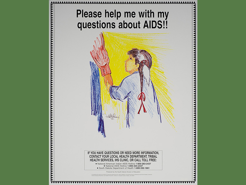 A poster with text and a drawing of a child holding an adult’s hand