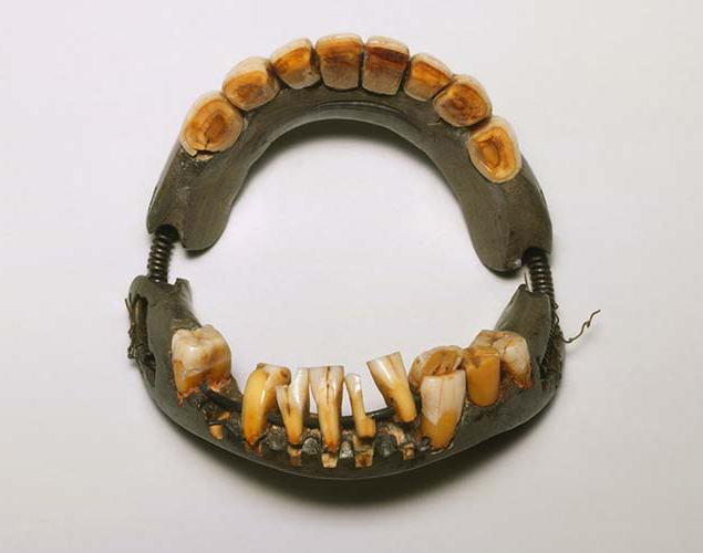 Aerial view of George Washington's teeth.