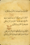 Folio 87a of Shams al-Dīn al-Dimashqī's Kitāb al-Jalil fi ‘ilm al-firāsah  (An Important Book on the Science of Physiognomy) featuring Illustrations of the lines on the hand and palm used in physiognomy in red ink. The beige, lightly-glossed, paper is thick and nearly opaque. The text is written in black ink with headings in brown-red.