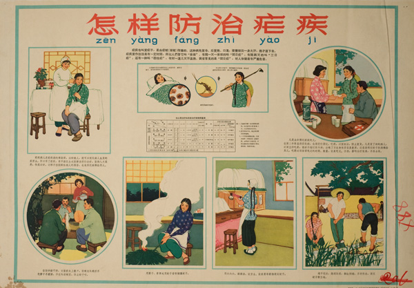 Poster with a series of images and text, title on top