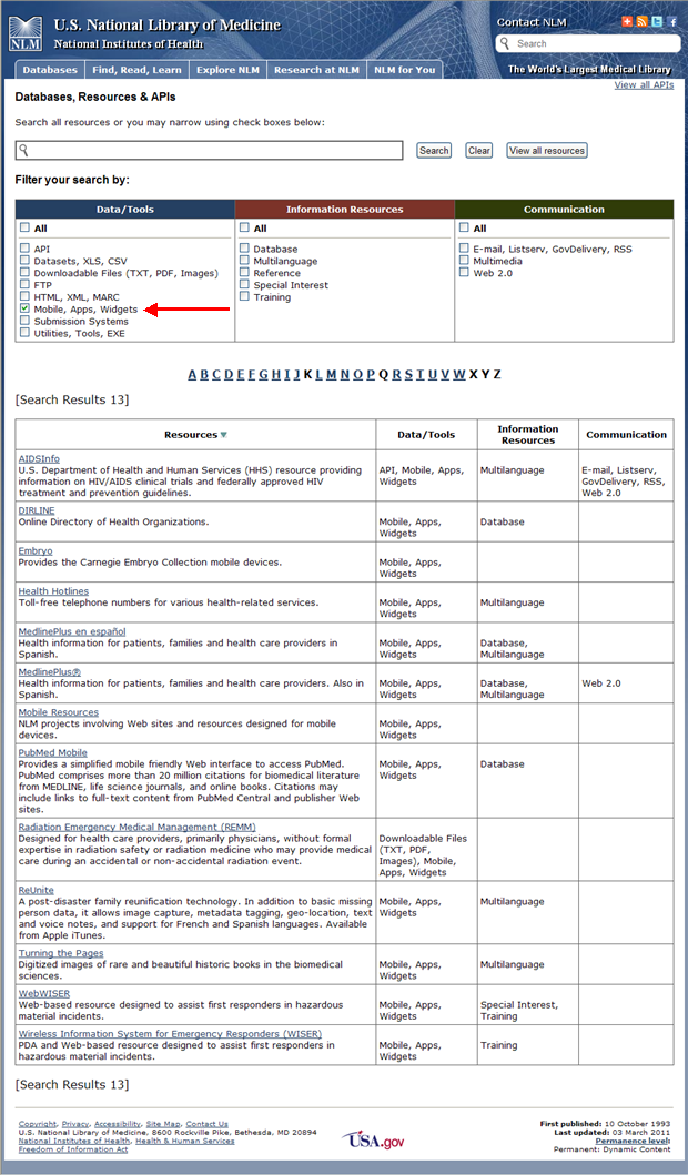 Screen capture of search with MeSH term chemistry and the API filter.