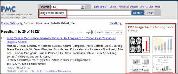 Screen capture of PMC image search.