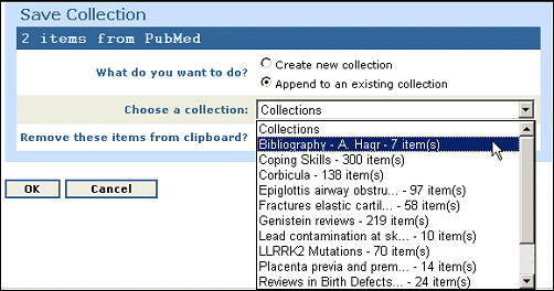 Screen capture of citation context menu.