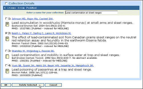 Screen capture of citation context menu.