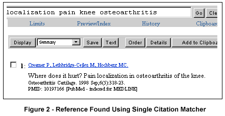 Reference found using Single Citation Matcher