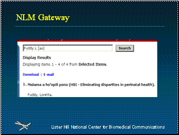 Search of Fuddy L [au] in Gateway