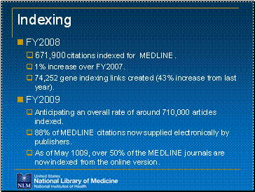 Indexing statistics