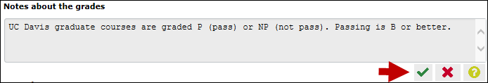 Notes about grades option