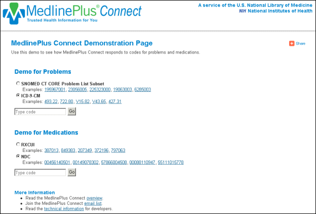 Medlineplus Connect Linking Electronic Health Records To Consumer Health Information Nlm 8626