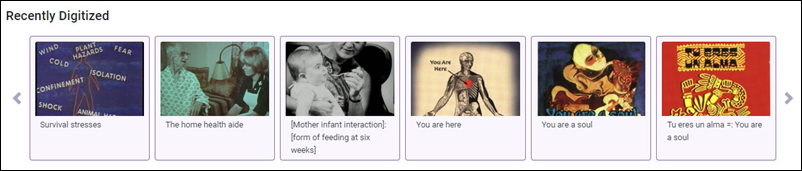 screen shot of Browse recently digitized items.