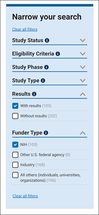 options to narrow your search.