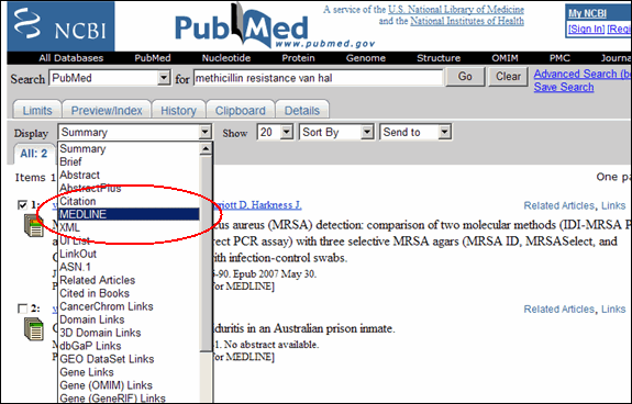 Select Display, MEDLINE.